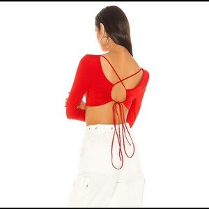 Tierra Lace Back Top In Red